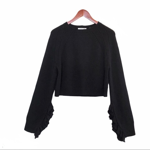 NWOT, Helmut Lang Cropped Sweater, Black, Med - Picture 1 of 6